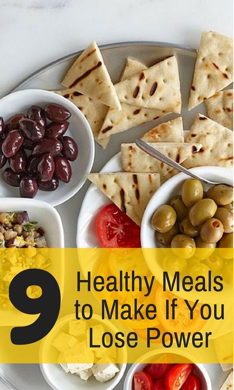 No power? No problem! Check out 9 meals you can make if you lose power. And they’re healthy! No Power Food Ideas, No Power Meals, No Electricity Meals, No Heat Meals, Power Outage Meals, Healthy Meals To Make, List Of Healthy Foods, Emergency Meals, Nutritious Meal Ideas