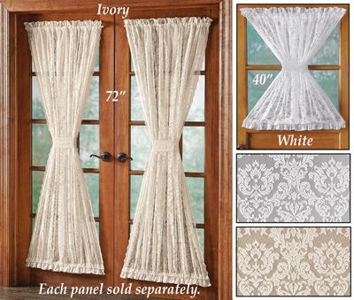 Door Panel Curtains, Door Treatments, Lace Curtain Panels, Ivory Curtains, French Door Curtains, Shabby Chic Curtains, Hammock Tent, Collections Etc, Lace Curtains