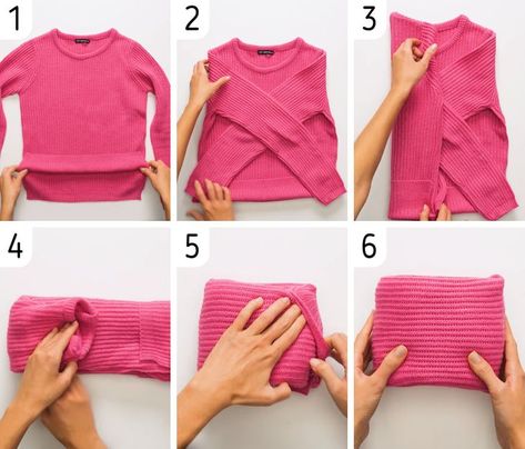 How To Fold Crop Tops, How To Fold Sweaters, How To Fold Jeans, Folding Tips, Traveling Hacks, Konmari Folding, Clothes Folding, Fold Clothes, Folding Jeans