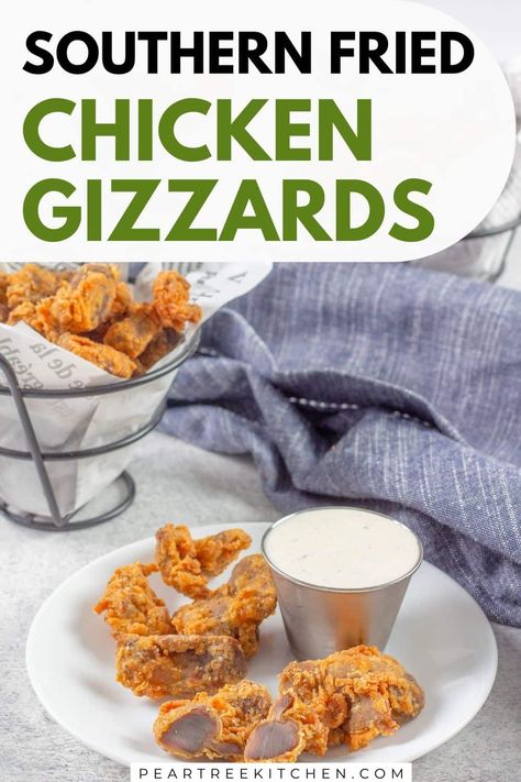 Fried chicken gizzards: a Southern favorite. Tender, flavorful bites perfect for snacking or as a main dish. Try this easy recipe at home! Fried Gizzards Tender, Fried Chicken Gizzards Recipe, Chicken Gizzard Recipe, Fried Chicken Gizzard Recipe, Fried Gizzards, Gizzard Recipe, Oven Fried Chicken Thighs, Gizzards Recipe, Easy Home Recipes