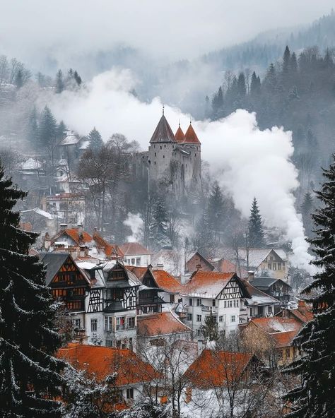 Bran Castle, Bran, Romania  Nicknamed Dracula’s Castle, Bran Castle is one of the more famous places to visit in Europe.  The fortress is tied to the bloodsucking Dracula legend and is a national monument. It’s the reason that so many people go to Bran in the first place.  What should you expect when you get there? While the castle itself is incredibly beautiful, inside you’ll find a museum displaying art and furniture collected by Queen Maria. Draculas Castle Romania, Russian Castle, Count Dracula Castle, Bran Romania, Bran Castle, Places To Visit In Europe, Brasov Romania, Dracula Castle, Romania Travel