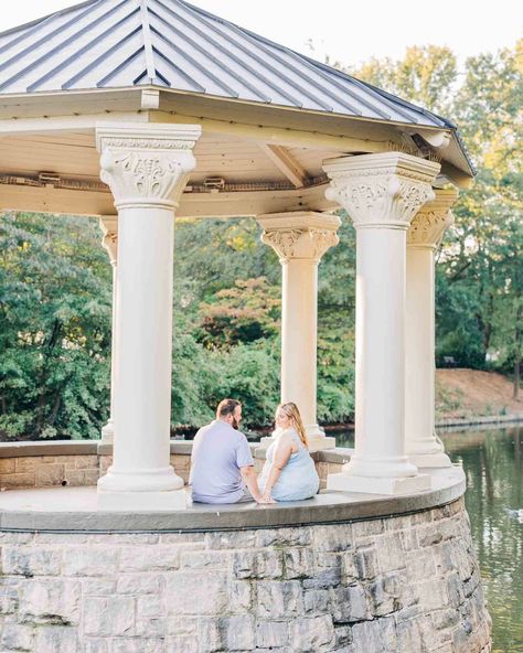 | Emily & Brian | An early morning session with these two and the light did not disappoint! Can't wait for your big day! They are so cute! The pretty fall colors shining through just a bit! 🍂 Piedmont Park Atlanta, Atlanta Engagement Photos, Photographer Couple, Piedmont Park, Engagement Locations, Photography Engagement, Georgia Wedding, Fall Engagement, Atlanta Georgia