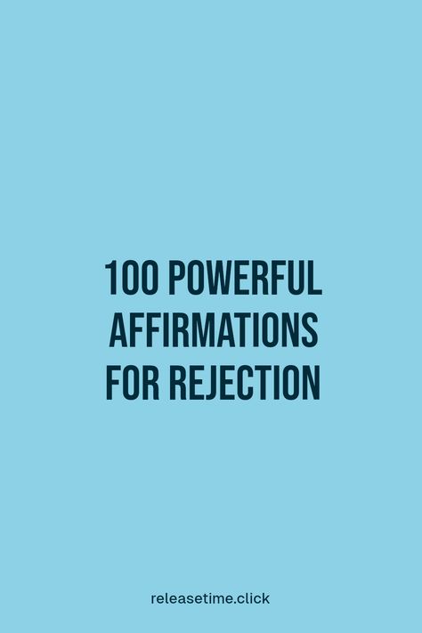 Facing rejection due to money or status can feel tough, leaving behind a wave of self-doubt. But don't stress! This collection of 100 affirmations will have you bouncing back and boosting your confidence in no time. Explore these affirmations to regain your sense of worth and overcome feelings of inadequacy. Transform how you view rejection with powerful daily reminders that uplift your spirit. Get ready to embrace positivity and thrive again despite the obstacles! Rejection Affirmations, Getting Rejected, 100 Affirmations, Feelings Of Inadequacy, Powerful Affirmations, Daily Reminders, Daily Reminder, Personal Development, Affirmations