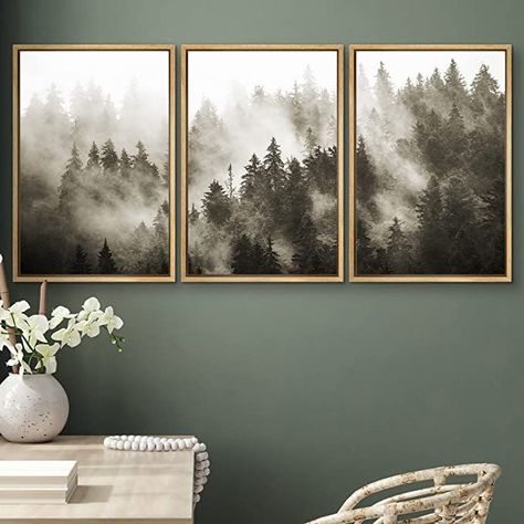 Forest Room Aesthetic, Forest Room Decor, Bedroom Art Above Bed, Pine Tree Forest, Pine Trees Forest, Art Above Bed, Woodland Art, Nursery Room Design, Forest Decor