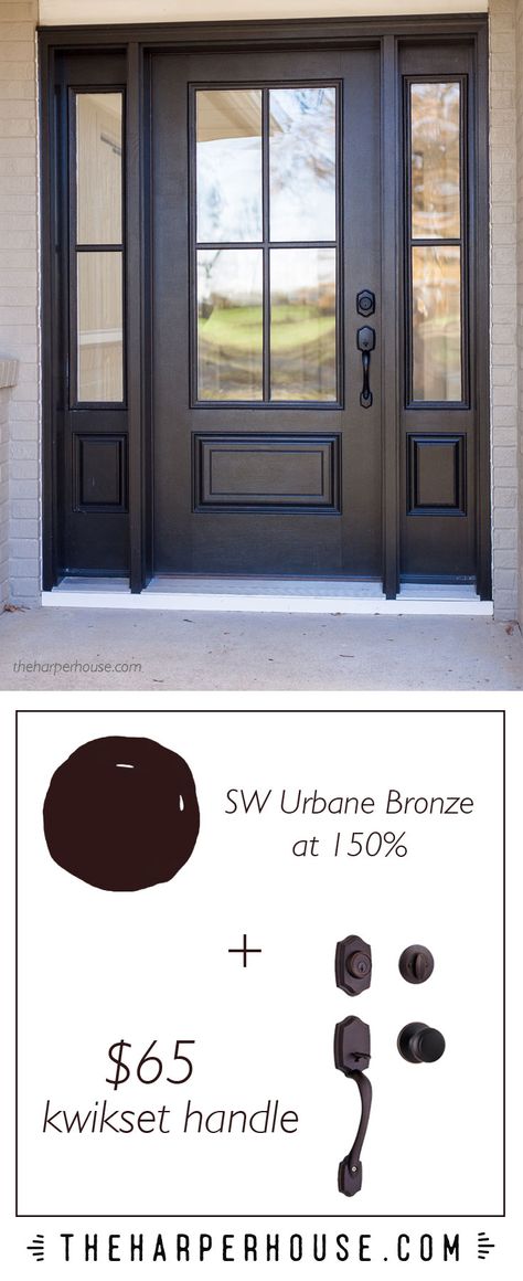 Farmhouse Interior Door, Sw Urbane Bronze, Modern Farmhouse Interior Doors, Farmhouse Interior Doors, Urbane Bronze, Vstupná Hala, Front Door Hardware, Interior Door Styles, Interior Door Knobs