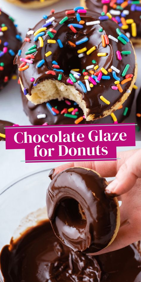 Chocolate Donut Icing Recipe, Chocolate Frosted Donut, Chocolate Glaze For Donuts Recipe, Donut Chocolate Glaze, Chocolate Donut Frosting, Chocolate Donut Glaze, Donut Glaze Recipe, Chocolate Glazed Donuts Recipe, Donut Glaze Recipes