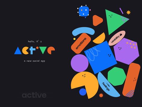 Active Social Branding Social Branding, 카드 디자인, 로고 디자인, Illustration Inspiration, Design Reference, Graphic Design Posters, Visual Design, Shape Design, Identity Design