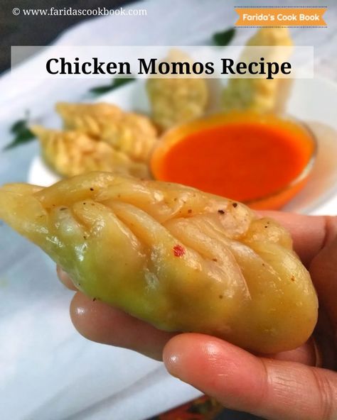 chicken momos | chicken dumplings | how to make chicken momos recipe - Faridas Cook Book Chicken Momos Recipe, Chicken Momos, Butter Chicken Recipe Indian, Momos Recipe, Chicken Dumplings, Steamed Chicken, How To Make Dough, Steam Recipes, Butter Chicken Recipe