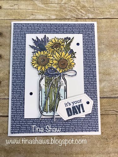 Tina Loves to Stamp: Jar of Flowers! Stampin Up Jar Of Flowers Cards, Stampin Up Jar Of Flowers 2020, Jar Of Flowers Stampin Up Cards, Stampin Up Jar Of Flowers, Boho Cards, Sunflower Stamp, Jar Of Flowers, Jar Flowers, Flower Jar