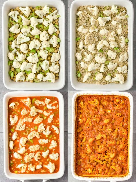 Buffalo Chickpea Cauliflower Casserole is so easy to make and requires just 10 simple ingredients. Vegan and gluten-free, this is a spicy hearty dinner that's full of protein and fiber and absolutely delicious! WFPB and oil-free. Buffalo Cauliflower Casserole, Vegan Buffalo Sauce, Savoury Pie, Buffalo Chickpea, Zucchini Recipes Baked, Vegan Buffalo Cauliflower, Cauliflower Casserole Recipes, Apple Walnut Salad, Buffalo Recipe