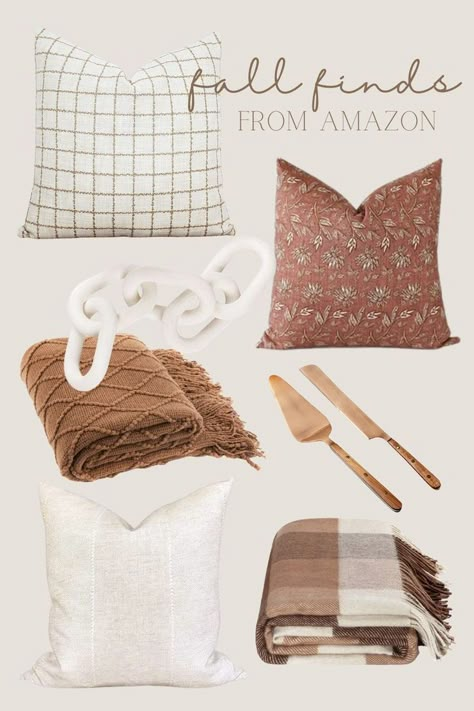 Fall Pillow Combos, Amazon Fall Pillow Covers, Fall Couch Pillows, Fall Pillows Living Rooms, Fall Couch Decor, Fall Couch, Decor From Amazon, Neutral Throw Pillows, Decor Tips And Tricks