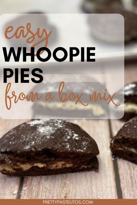 Discover how to create mouthwatering, easy whoopie pie cake mixes with this blog post. I'll walk you through a simple, easy whoopie pie recipe, transforming ordinary cake mix into scrumptious chocolate vanilla and chocolate peanut butter whoopie pies. This cake mix whoopie pies simple guide ensures even novice bakers can create indulgent treats. Dive into the world of peanut butter whoopie pies easy to make and delicious to devour. Vanilla Whoopie Pies From Box Cake, Whoopie Pies From Box Cake, Vanilla Whoopie Pies, Chocolate Cake Mix Desserts, Pie Recipes Easy, Peanut Butter Whoopie Pies, Easy Whoopie Pie, Cake Mix Whoopie Pies, Whoopie Pie Filling