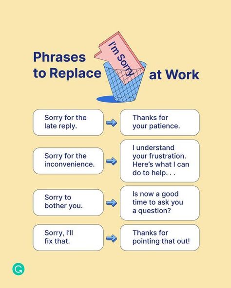 Stop Apologizing At Work, You Are Replaceable At Work, Phrases To Use At Work, Reply To How Are You, Professional Phrases, Workplace Encouragement, Gossip At Work, Nursing Director, Email English