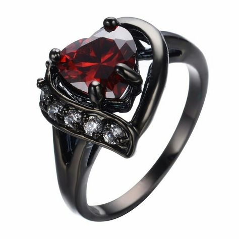 shadow un universitario otaku con una hermosa pero algo fastidiosa no… #fanfic # Fanfic # amreading # books # wattpad Gothic Wedding Rings, Gothic Engagement Ring, Black Gold Wedding, Red Stone Ring, Black Gold Jewelry, Black Wedding Rings, Pink Ruby, Gothic Rings, Black Ring