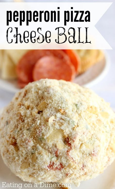 Pepperoni Cheese Ball - Eating on a Dime Cheeseball Recipes, Easter Appetizers Easy, Eggs Salad, Pizza Cheese, Easter Appetizers, Eating On A Dime, Pizza Flavors, Ball Recipes, Cheese Ball Recipes