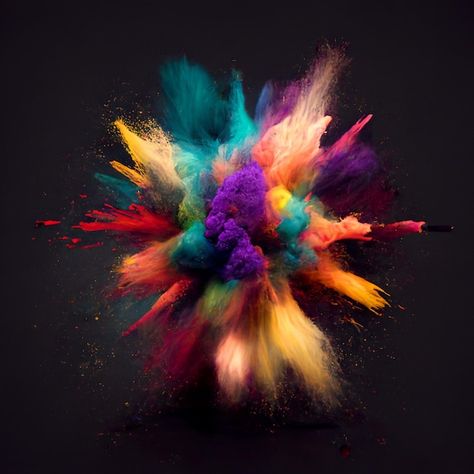 A colorful explosion of powder colorful ... | Premium Photo #Freepik #photo #rainbow-background #rainbow-wallpaper #rainbow-colors #colorful-colors Colorful Explosion, Paint Explosion, Powder Explosion, Rainbow Explosion, Books 2024, Burst Of Color, Burning Love, Powder Paint, Rainbow Wallpaper