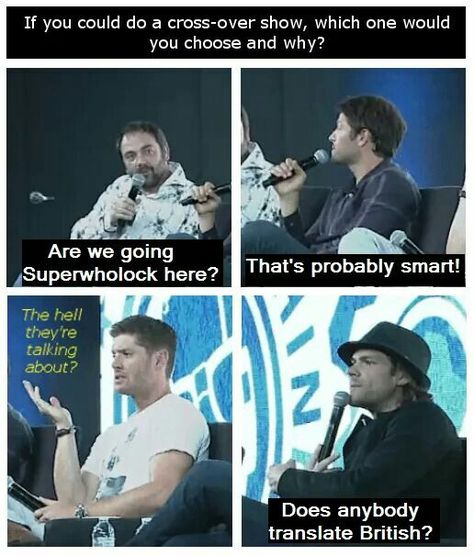 Sammy Supernatural, Sam Dean, Jared And Jensen, Supernatural Memes, Fandom Crossover, Supernatural Funny, Odaiba, Supernatural Cast, Supernatural Fandom