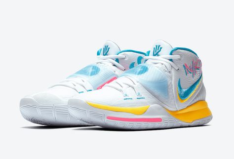 Official Look: Nike Kyrie 6 "Neon Graffiti" - JustFreshKicks Zapatillas Kyrie Irving, Zapatillas Nike Basketball, Cheap Volleyball Shoes, Kyrie Irving Shoes, Bb Shoes, Nike Volleyball Shoes, Neon Graffiti, Volleyball Sneakers, Best Volleyball Shoes