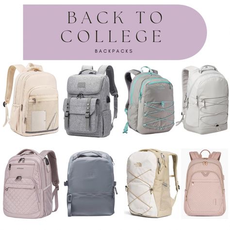 Girly Backpacks For College, Cute Bookbags For College, Backpacks For College Women, College Backpacks For Women, Grad School Backpack, College Backpack Aesthetic, College Backpack Women, College Laptop Bag, College Book Bag