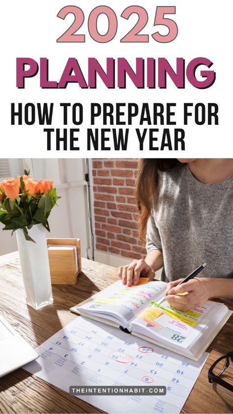 New year planning is the key to kicking off on the 1st of January ready to conquer the year ahead. In this guide, we will break down step-by-step processes for choosing a new year planning method, setting up your planner or system, the different methods of organisation, and cover tips to keep you on track for the entire year. Plan Year In Advance, Setting Up Planner For New Year, New Year Planner Layout, How To Plan Goals For The Year, Happy Planner Goals Page, Planning The Year Ahead, How To Plan For 2025, Diy Yearly Planner Ideas, Lists For Planners