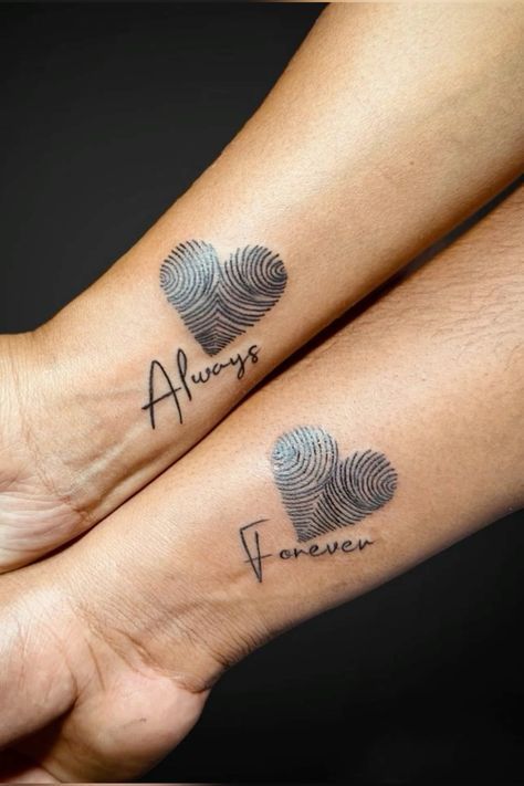 Cool Couple Tattoos Unique, Fingerprint Tattoo For Men, Matching Small Tattoos Couples, Couple Tattoo Ideas Unique, Fingerprint Tattoo Ideas Unique, Unique Matching Tattoos For Couples, Couples Tattoos Unique, Love Tattoos For Couples, Unique Couple Tattoos