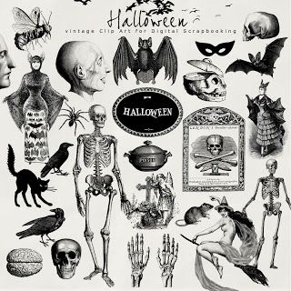 Far Far Hill: New Freebies Kit of Vintage Illustrations Halloween Invitaciones, Dinosaur Clipart, Image Halloween, Goth Vintage, Arte Grunge, Halloween Clips, Halloween Labels, Potion Bottles, Alexander Henry