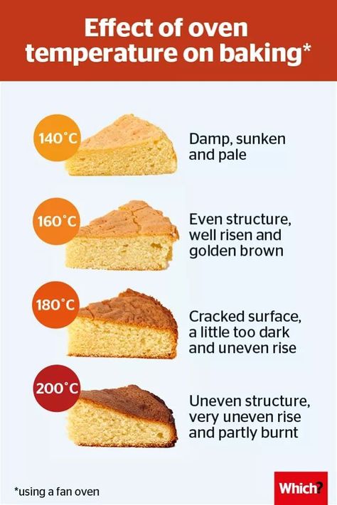 Effect of oven temperature on baking cakes Red Birthday Cakes, Cake Oven, Cook Salmon, Nursing Cake, Oven Temperature, Microwave Cake, Inside Cake, Cooking Measurements, Baking Basics