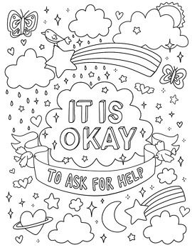 Self Care, Mindfulness, Inspirational, Positivity Coloring Pages Pack Coloring Pages Positive, Coloring Pages Self Love, Hope Coloring Page, Body Positive Coloring Pages, Social Justice Coloring Pages, Positivity Coloring Pages, Social Emotional Coloring Pages, Thinking Of You Coloring Pages, Mindfulness Crafts For Adults