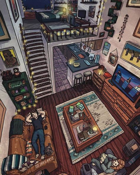 Cozy Room Drawing, Cabin Art, Sims 4 House Design, Sims House Plans, Isometric Art, Sims House Design, Fantasy House, House Drawing, Minecraft Designs