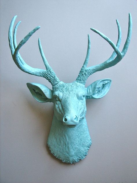 Deer Head Wall Mount, Faux Deer Head, Taxidermy Deer, Stags Head, Deer Head Silhouette, Dining Room Paint Colors, Log Home Interiors, Front Door Design Wood, Carved Wood Wall Art