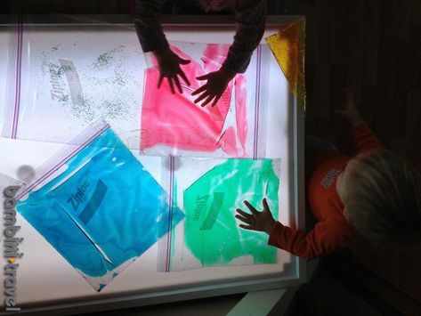 Light Box Ideas, Light Box Activities, Sensory Bags, Sensory Lights, Sensory Room, Sensory Table, Light Board, Invitation To Play, Preschool Science