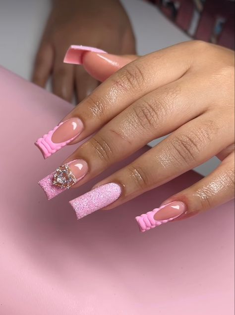 Nails Painted, Nail Trend, Colored Acrylic Nails, French Tip Acrylic Nails, Classy Acrylic Nails, Short Square Acrylic Nails, Long Acrylic Nails Coffin, Nail Style, Acrylic Nails Coffin Pink