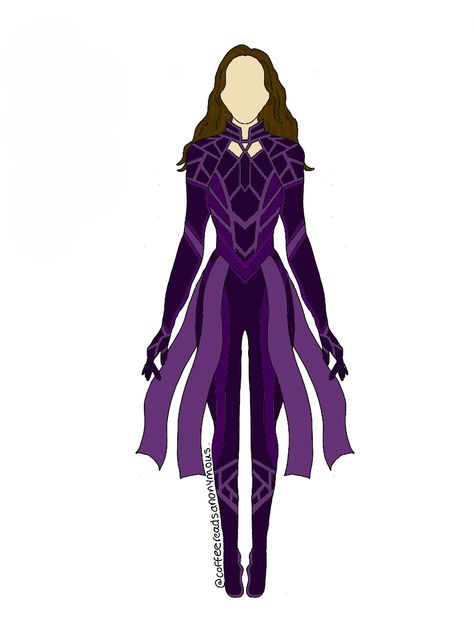 Marvel Suits Design Female Purple, Purple Supersuit, Super Suit Design, Hero Suit Design, Superhero Outfits Design, Superhero Costumes Female, Superhero Dress, Loki Costume, Spy Outfit