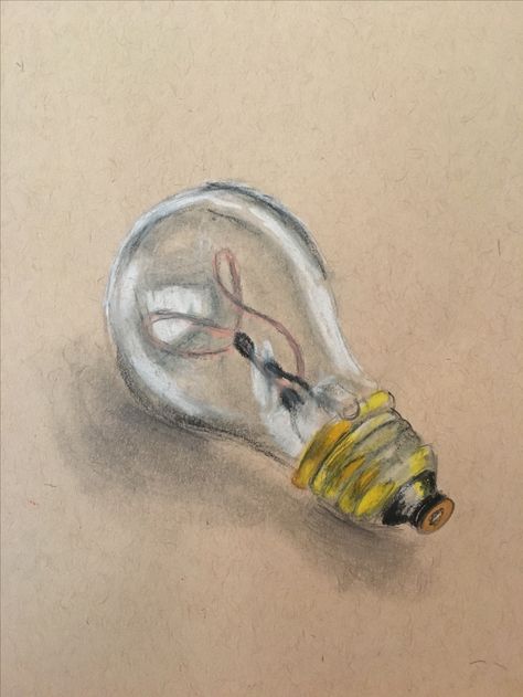 Realistic drawing of a lightbulb. Lightbulb Drawings, Practice Sketching, Leaving Cert, Light Bulb Art, Kids Painting Crafts, Realistic Drawing, Kids Painting, Object Drawing, Electric Bulb