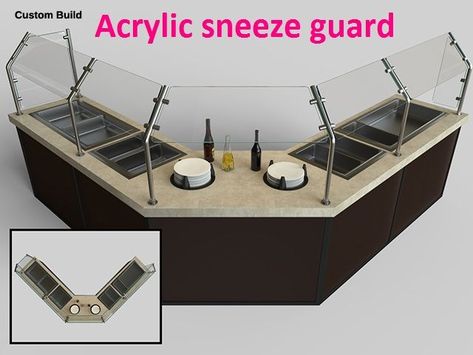 Sneeze Guard Design, Juice Bar Design, Service Counter, Buffet Style, Sneeze Guards, Sneeze Guard, Snack Shop, Architecture Design Drawing, Skateboard Design