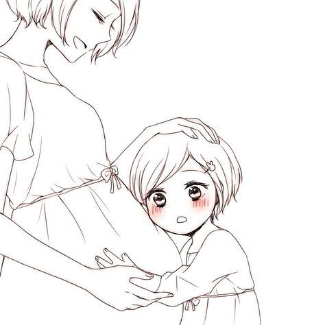 Pregnant Pose Reference, Drawing Wrinkles, Anime Pregnant, Tokyo Ghoul Kaneki, Creative Drawing Prompts, Cute Black Wallpaper, Easy Drawings Sketches, Demon Art, Anime Family