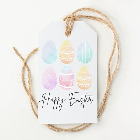 Easter Gift Tags. Gift Tags for Easter. Printable PDF. Instant Download. Easter gift tag. Happy Easter!

To create: print the design, cut out tags, hole punch and attach to goodie bags, treats and gifts! For best results use 80lbs+ card stock.

This listing is for a digital file only. No physical materials will be sent. Upon purchasing, you will receive one PRINTABLE PDF digital file.

[OVERVIEW]
PDF size: 8.5" x 11"
Includes 9 gift tags per page, both with and without “From” line for name Homemade Gift Tags, Easter Gift Tags, Easter Tag, Easter Gift Tag, Easter Printable, Real Estate Gifts, Easter Decor, Easter Diy, Goodie Bags