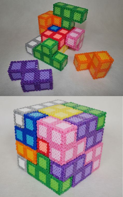 Tetris Puzzle, Interesting Crafts, Hamma Beads Ideas, Perler Creations, Melty Bead Patterns, Pearl Beads Pattern, Easy Perler Beads Ideas, Beads Art, 3d Perler Bead