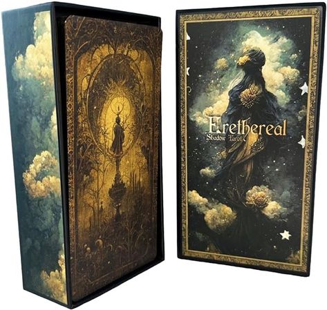 Amazon.com: Erethereal Shadow Work Tarot Deck | 78 Cards, Dark Vintage Ethereal Gold Foil Edges, Oracle, Indie Beginner's Divination, Golden Thread with Unique Artwork : Toys & Games Shadow Work Tarot, Unique Tarot Decks, Tarot Cards For Beginners, 78 Tarot Cards, Golden Thread, Dark Vintage, Tarot Card Decks, Green Witch, Oracle Decks