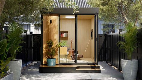 Minimal Backyard, Prefab Adu, Livable Sheds, Backyard Office Shed, Prefab Office, Office Shed, Tiny Office, Pod House, Backyard Studio