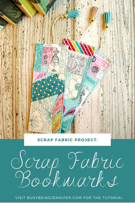 These Scrap Fabric Bookmarks are just so cute! And those tassels add just the right touch! Get the details on how to make your own in this tutorial. Scrap Fabric Bookmarks, Fabric Bookmarks Diy, Fabric Crafts To Sell, Shoebox Crafts, Tiny Quilts, Homemade Presents, Fabric Bookmarks, Bookmarks Diy, Crumb Quilt