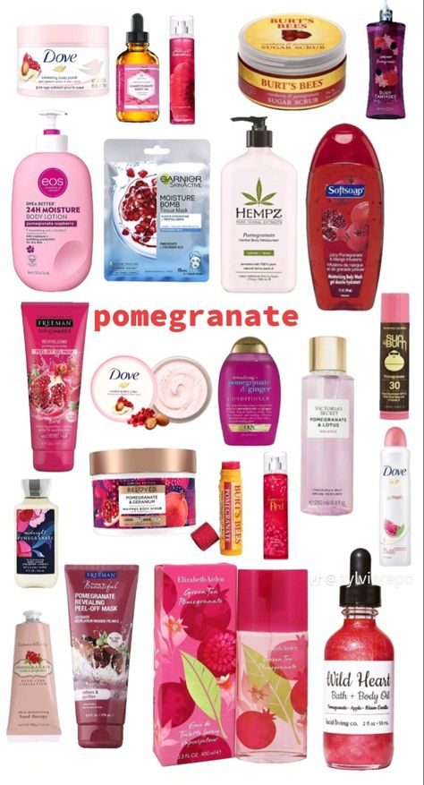 Pomegranate Scent Combos, Pomegranate Scented Shower Routine, Rose Body Care Products, Fruit Perfumes, Scent Combos, Summer Scents, Body Hygiene, Beauty Routine Tips, Bath And Body Works Perfume