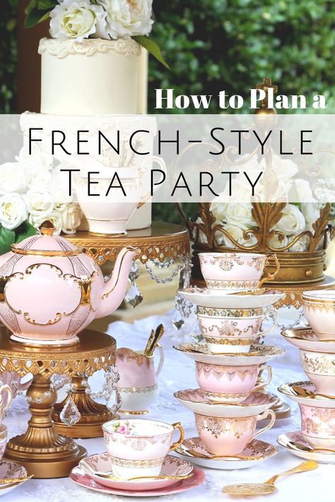 A French High Tea Party inspired by The La Belle Epoque “the Beautiful Era”of the late 1800s in France. It was the French gilded age of opulence, luxurious elegance and extravagant home-based entertaining. French High Tea, French Tea Parties, Tea Party Sandwiches, Tea Party Ideas, Vintage Tea Parties, Wedding Tea Party, English Tea Party, Afternoon Tea Recipes, French Tea