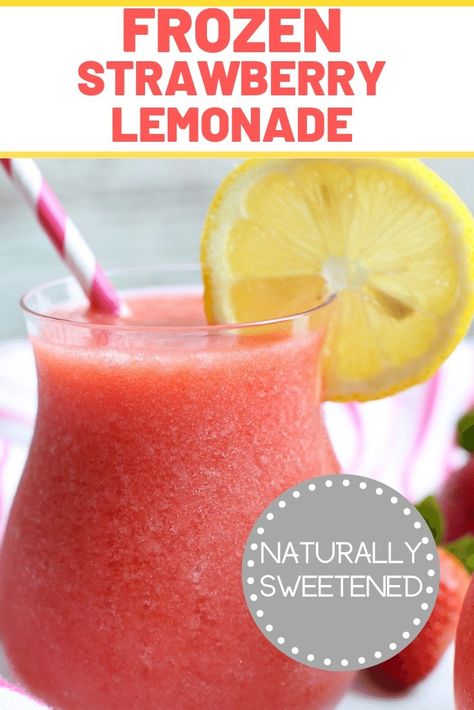 How To Make Frozen Strawberry Lemonade, Frozen Lemonade Drinks, Frozen Lemonade Recipe, Strawberry Lemonade Smoothie, Ninja Bullet, Lemonade Ideas, Lemon Cocktails, Frozen Lemonade Pie, Frozen Strawberry Lemonade Recipe