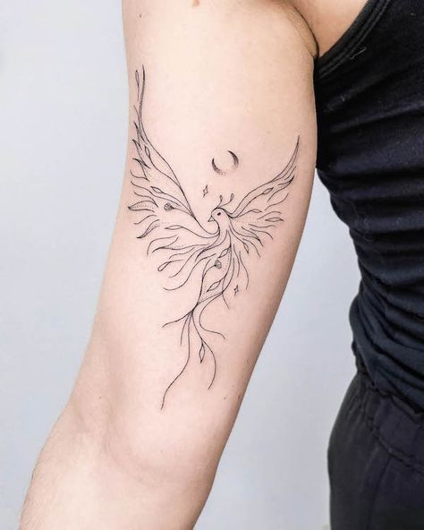 43 Stunning Phoenix Tattoos For Women - Our Mindful Life Phoenix Tattoo For Women, Phoenix Tattoos For Women, Tattoo For Women Ideas, Phoenix Feather Tattoos, Phoenix Back Tattoo, Phoenix Tattoo Feminine, Small Phoenix Tattoos, Phoenix Tattoos, Phoenix Tattoo Design