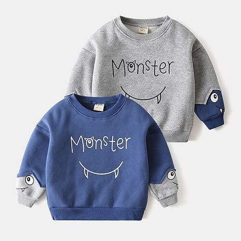 Season:Winter,Fall; Fabric:Cotton Blend; Sleeve Length:Long Sleeve; Look After Me:Machine wash; Gender:Boys; Style:Daily,Cool,Fashion,Basic; Elasticity:Micro-elastic; Occasion:Outdoor; Kids Apparel:Sweatshirt; Age Group:Toddler; Pattern:Letter,Animal; Design:Crewneck; Age:3-7 Years; Listing Date:08/10/2023; Bust:; Length:; Sleeve: Toddler Boys Sweatshirt, Fur Sweatshirt, Monster Pattern, Children Top, Soft Feeling, Cheap Hoodies, Fashionable Baby Clothes, Boys Sweatshirts, Boys Clothes Style