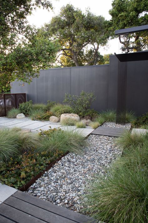 Garden With Gravel, Moderne Have, Layout Home, Modern Landscape Design, Have Inspiration, Native Garden, Garden Landscape Design, House Landscape, Modern Landscaping