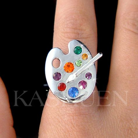 Color Palette With White, Christmas Best Friend, Dope Jewelry Accessories, Crystal Rainbow, Paint White, Rainbow Paint, Paint Color Palettes, Pallet Painting, Sterling Silver Anklet