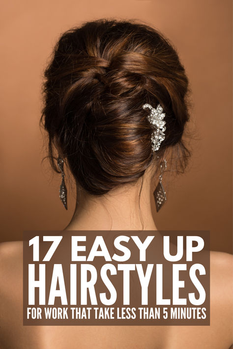 Rushing out the door with messy hair again? It’s a daily battle for many – the tug-of-war between looking polished and getting those extra minutes of sleep.  But what if you could have both? Imagine mastering up hairstyles for work that take less than 5 minutes. No more sacrificing your professional image or your precious snooze time. These 15 easy updos are your ticket to starting each day confident and put-together, without the stress. How To Put Your Hair Up, Everyday Updos For Long Hair, Easy Updos For Medium Hair For Beginners, Formal Easy Hairstyles, Up Hairstyles For Work, Put Up Hairstyles, Easy Up Hairstyles, Quick Updos For Long Hair, Casual Updos For Medium Hair