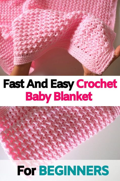 Fast And Easy Crochet Baby Blanket For BEGINNERS. This crochet baby blanket for beginners is the easiest blanket ever! The pattern is really simple as it is just one-row repeat and using a big hook makes working this blanket really fast. Fast And Easy Beginner Blanket designed by Sirin’s Crochet has a cozy and warm texture and is really quick and easy to crochet.  #crochetblanket #babyblanket #crochetforbeginners #urbakicrochet #fastandeasycrochet Crochet Baby Blanket For Beginners, Baby Blanket Crochet Pattern Easy, Crochet Baby Blanket Beginner, Baby Afghan Crochet Patterns, Fast Crochet, Crochet Baby Blanket Free Pattern, Easy Baby Blanket, Crochet Blanket Pattern Easy, Easy Crochet Baby Blanket